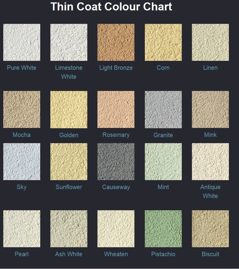 Weber Monocouche Colour Chart